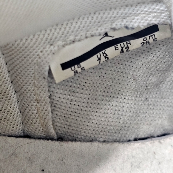 Jordan White and Black Sneakers with Gold Accents - Picture 8 of 13